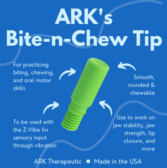 ARK Bite-n-Chew Tip for the Z-Vibe | Smooth (Green) product explanation.