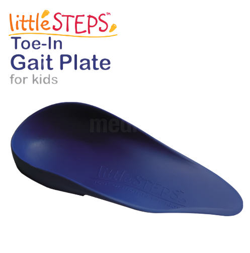 Little Steps Gait Plate for kids – toe-in correction orthotic with heel cup and medial support, potentially NDIS-funded