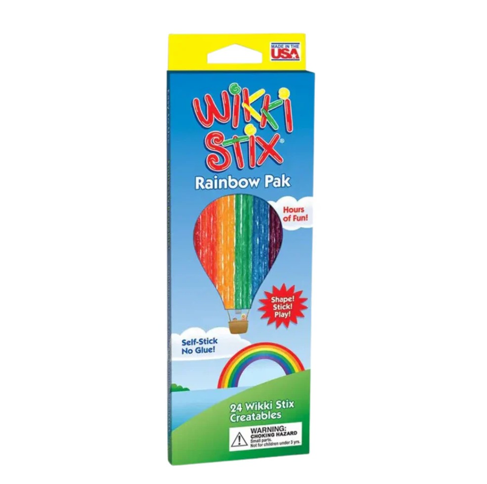Wikki Stix Rainbow Pack – travel-size pack of 24 colourful sensory sticks for creative play, potentially NDIS-funded