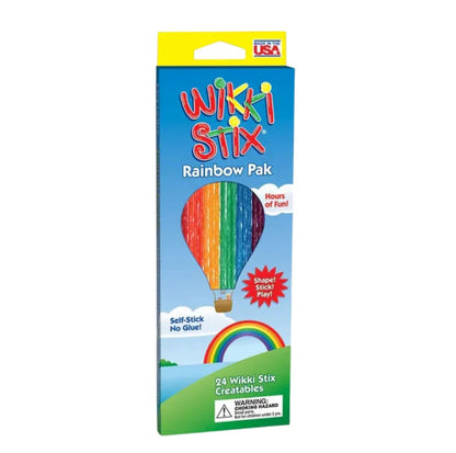 Wikki Stix Rainbow Pack – travel-size pack of 24 colourful sensory sticks for creative play, potentially NDIS-funded