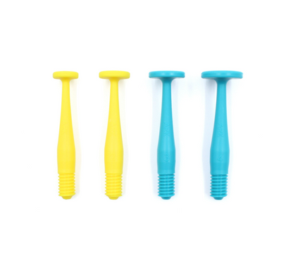 All four ARK Button Tip sizes displayed for NDIS-funded oral motor therapy and speech sessions