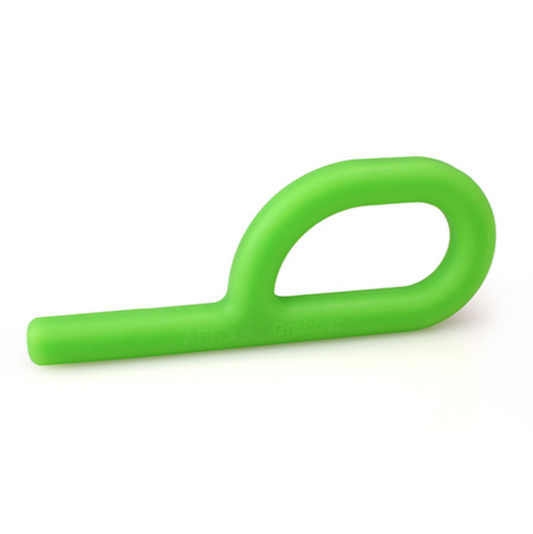 ARK lime green Grabber chew tool – may be NDIS-funded. Therapy device for moderate chewing and oral motor development.