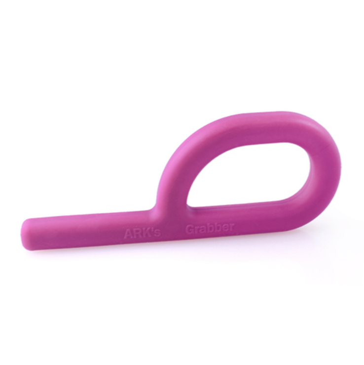 ARK magenta Grabber chew tool – may be NDIS-eligible. oral motor aid for mild chewing, jaw strength, and sensory regulation