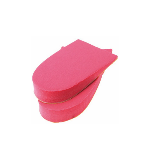 Foam heel raisers for shoes or orthotics – self-adhesive lifts to support heel pain, limb length discrepancy, and gait correction (potentially NDIS-funded)
