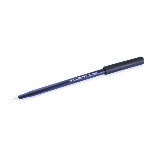 ARK Krypto-Bite Chewable Pencil Topper – blue sensory prism topper on a pencil. NDIS-funded oral motor aid.
