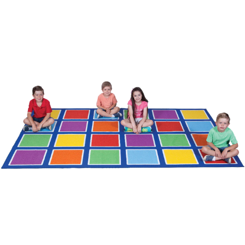 Colour Squares Placement Rug - 24 Squares
