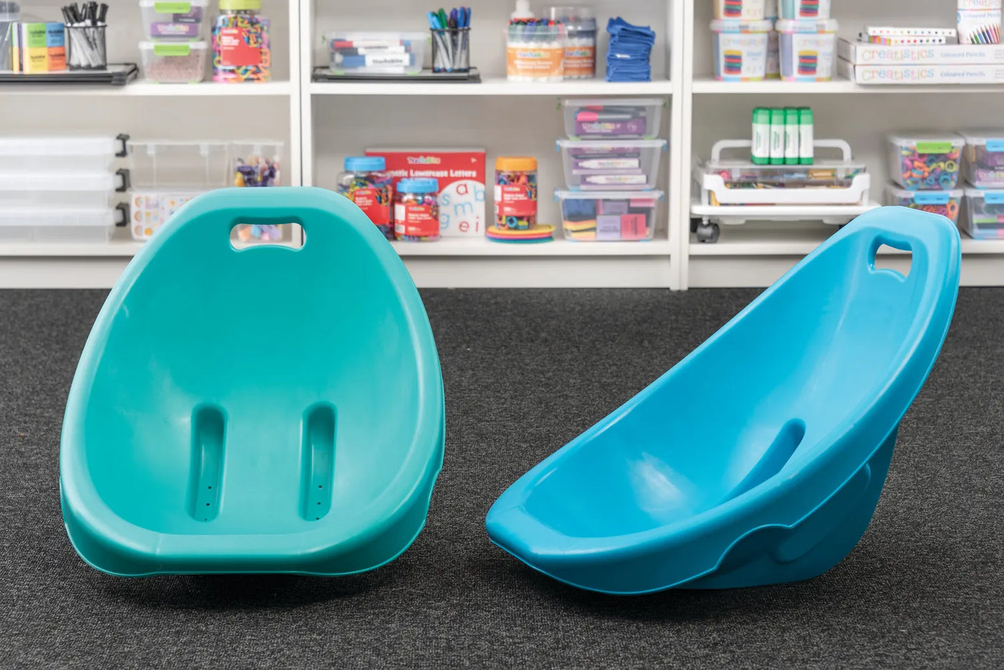 School Floor Chairs Green | Set of 4